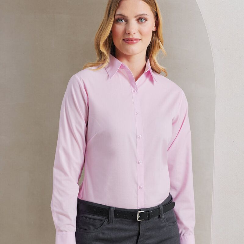 Women's poplin long sleeve blouse Thumbnail