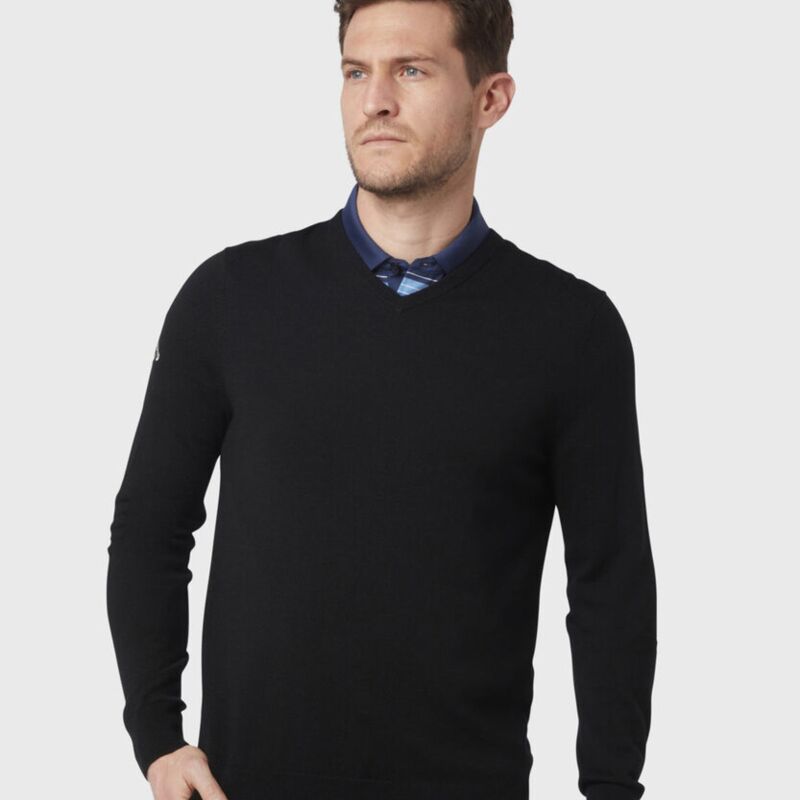 Ribbed v-neck Merino sweater Thumbnail