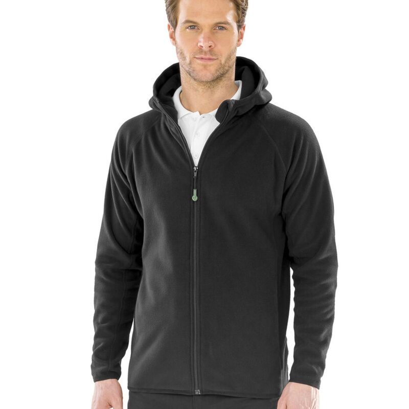 Recycled hooded microfleece jacket Thumbnail