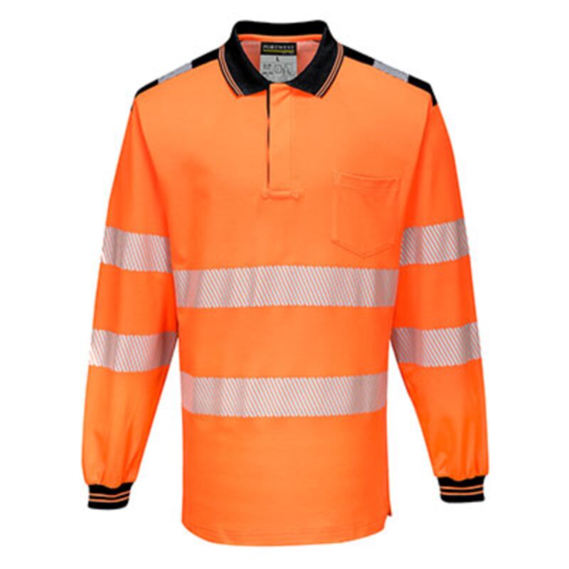 PW3 Hi-Vis Cotton Comfort Polo Shirt L/S Thumbnail