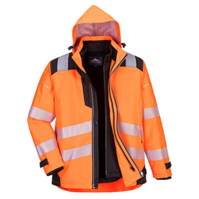  PW3 Hi-Vis 3-in-1 Jacket Orange/Black Thumbnail